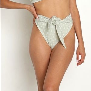Montce Swim Paula Tie Bottoms (M), Jade Floral